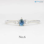 Pear cut sapphire three stone ring, dainty pear sapphire engagement ring DisneyValley