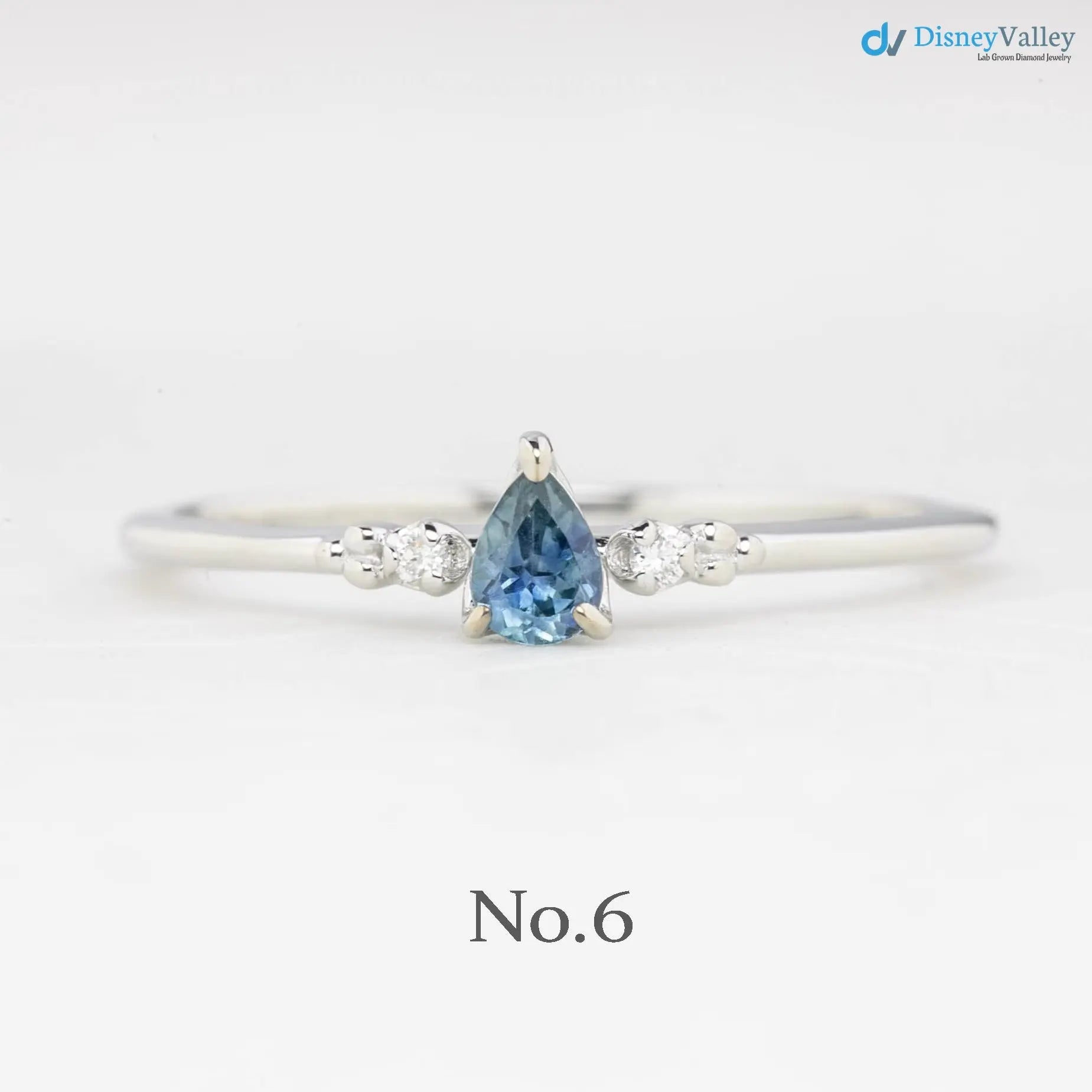 Pear cut sapphire three stone ring, dainty pear sapphire engagement ring DisneyValley