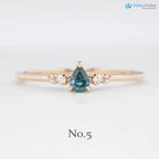 Pear cut sapphire three stone ring, dainty pear sapphire engagement ring DisneyValley