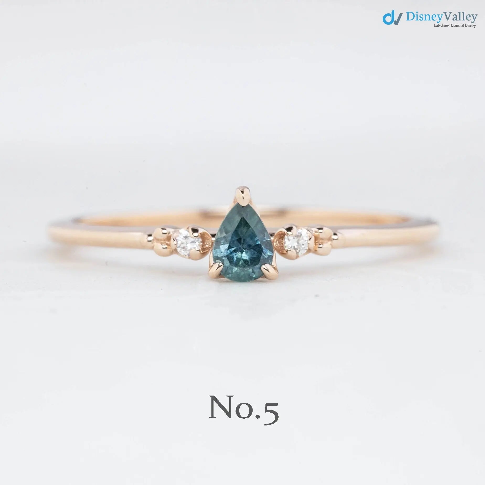 Pear cut sapphire three stone ring, dainty pear sapphire engagement ring DisneyValley
