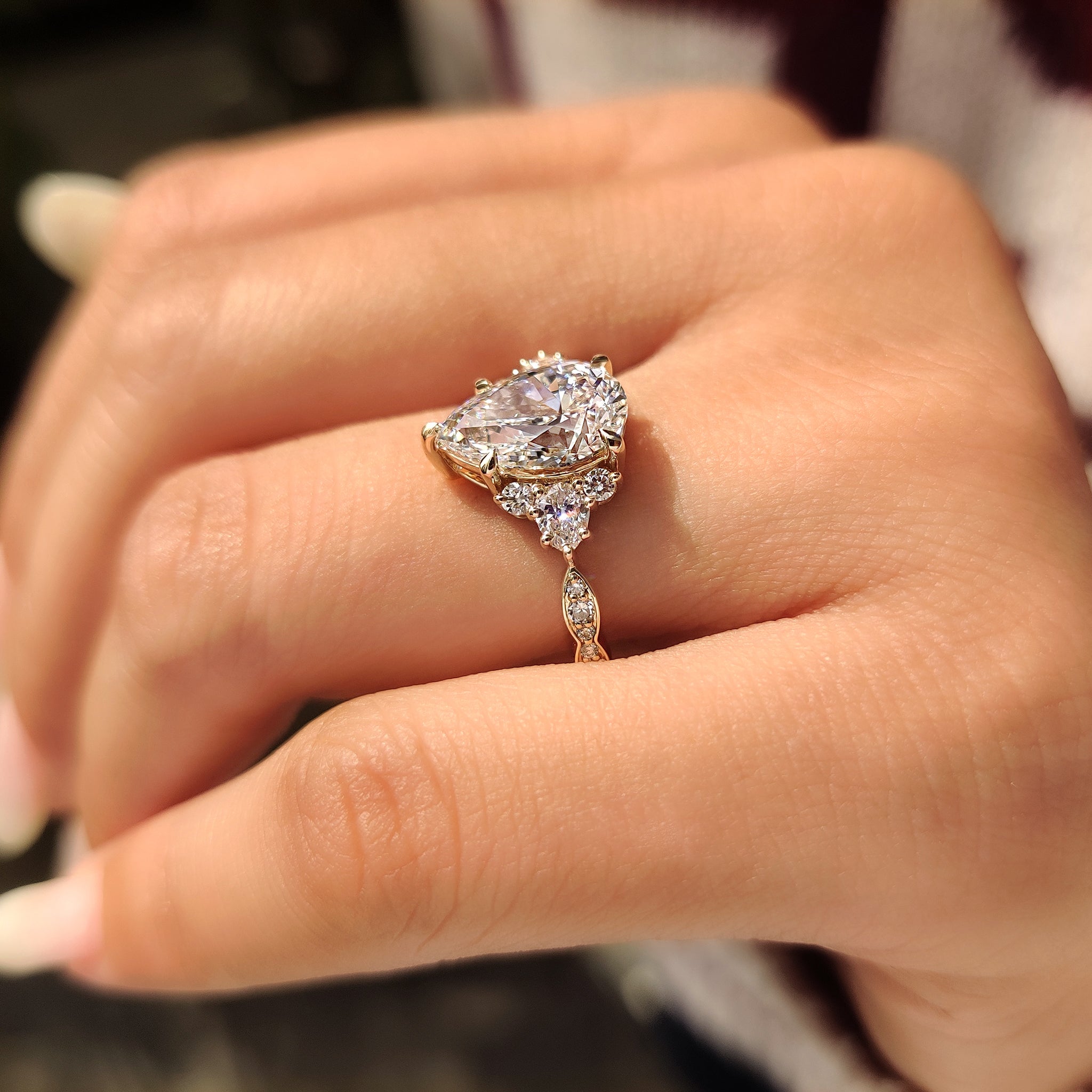 Pear Cut Diamond Ring in Muse Setting
