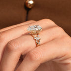 5 - 10 Carat IGI Certified Pear Cut Nature Inspired Engagement Ring