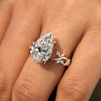 5 - 10 Carat IGI Certified Pear Cut Nature Inspired Engagement Ring