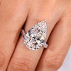 IGI Certified 10 - 12 Carat Pear Diamond Ring in Bypass Setting