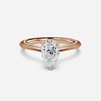 1.0 CT Pear Cut Moissanite Solitaire Bridal Ring Set