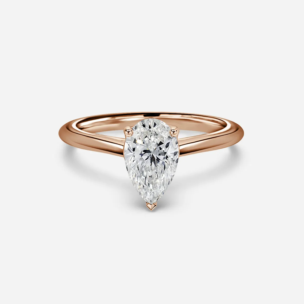 1.0 CT Pear Cut Moissanite Solitaire Bridal Ring Set