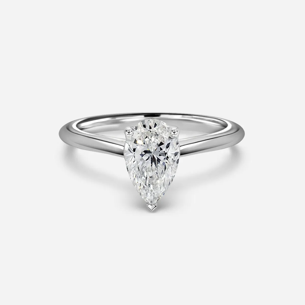1.0 CT Pear Cut Moissanite Solitaire Bridal Ring Set