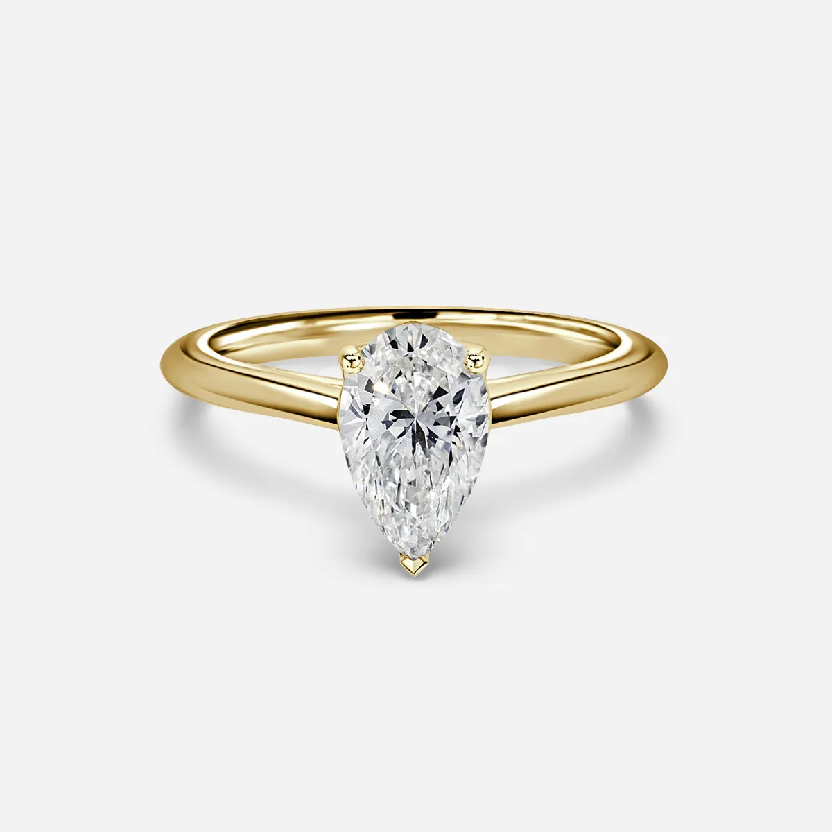 1.0 CT Pear Cut Moissanite Solitaire Bridal Ring Set