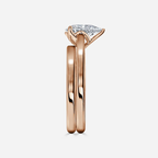 1.0 CT Pear Cut Moissanite Solitaire Bridal Ring Set