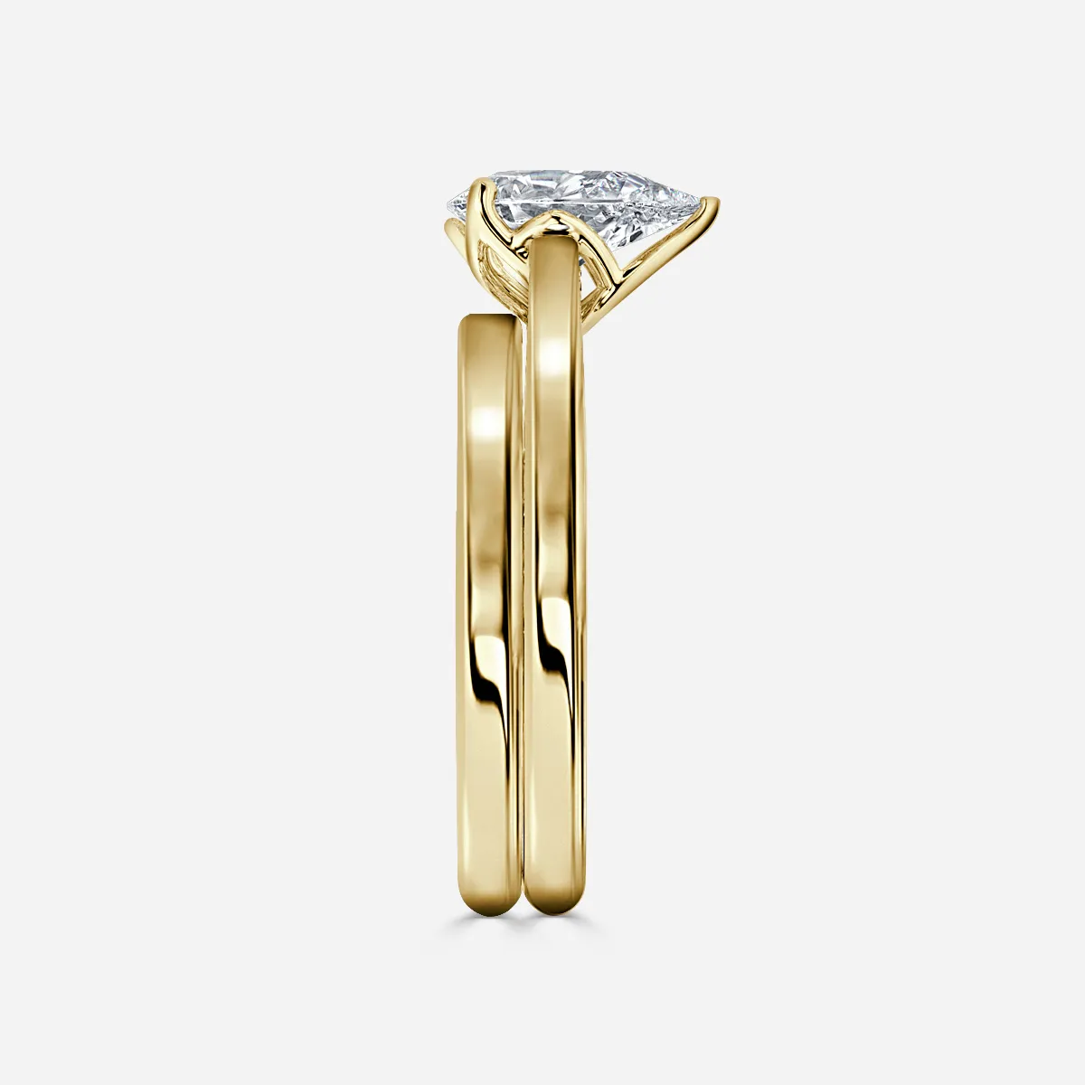 1.0 CT Pear Cut Moissanite Solitaire Bridal Ring Set