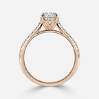 1.0 CT Oval Cut Moissanite Pave Bridal Ring Set