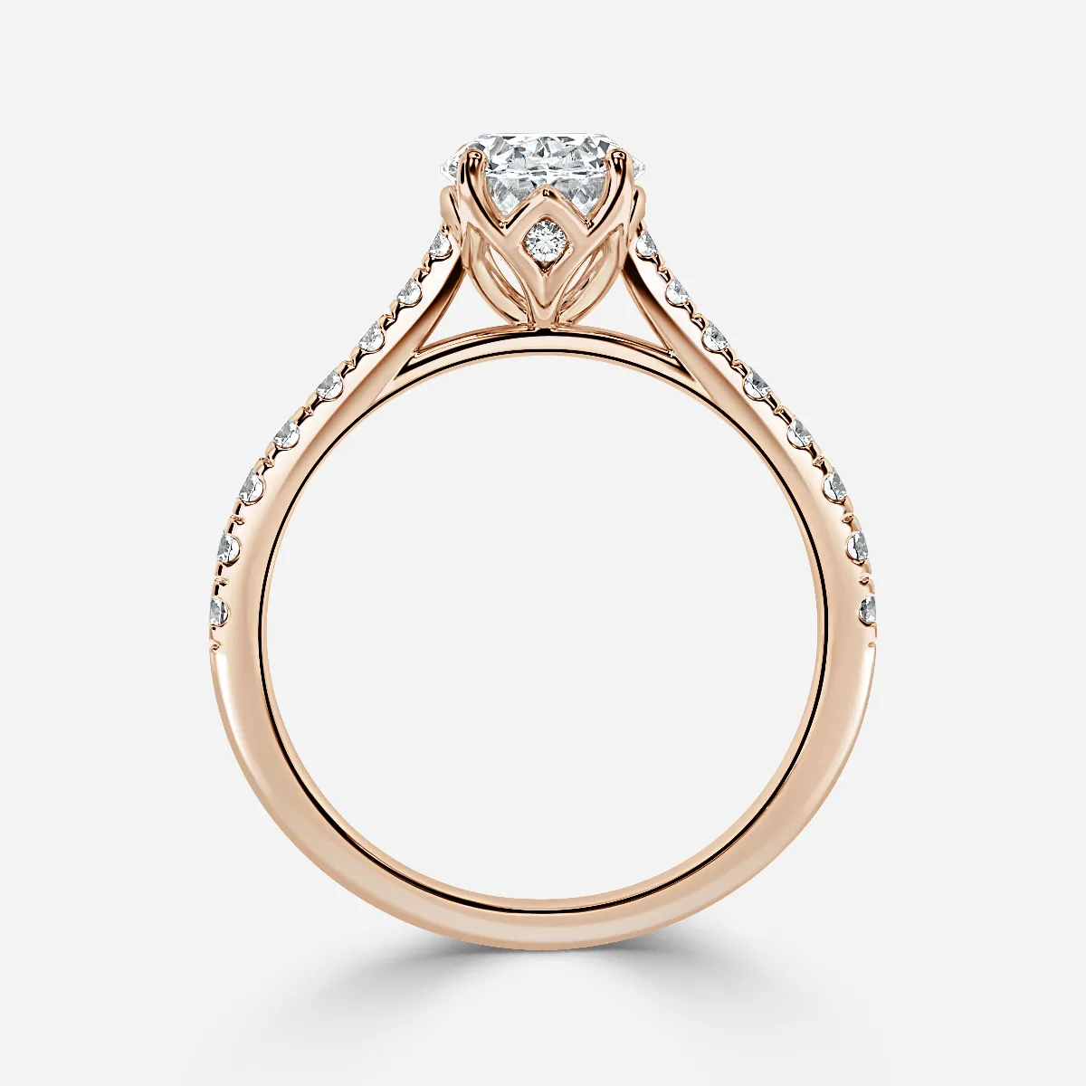 1.0 CT Oval Cut Moissanite Pave Bridal Ring Set