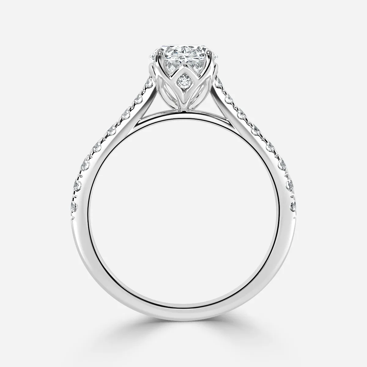 1.0 CT Oval Cut Moissanite Pave Bridal Ring Set