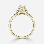 1.0 CT Oval Cut Moissanite Pave Bridal Ring Set