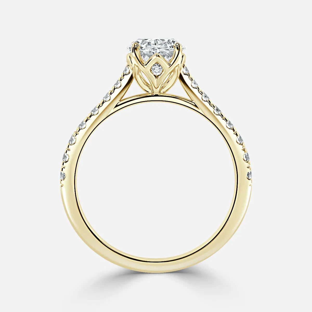 1.0 CT Oval Cut Moissanite Pave Bridal Ring Set