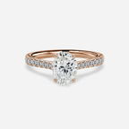 1.0 CT Oval Cut Moissanite Pave Bridal Ring Set