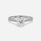 1.0 CT Oval Cut Moissanite Pave Bridal Ring Set