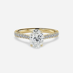 1.0 CT Oval Cut Moissanite Pave Bridal Ring Set