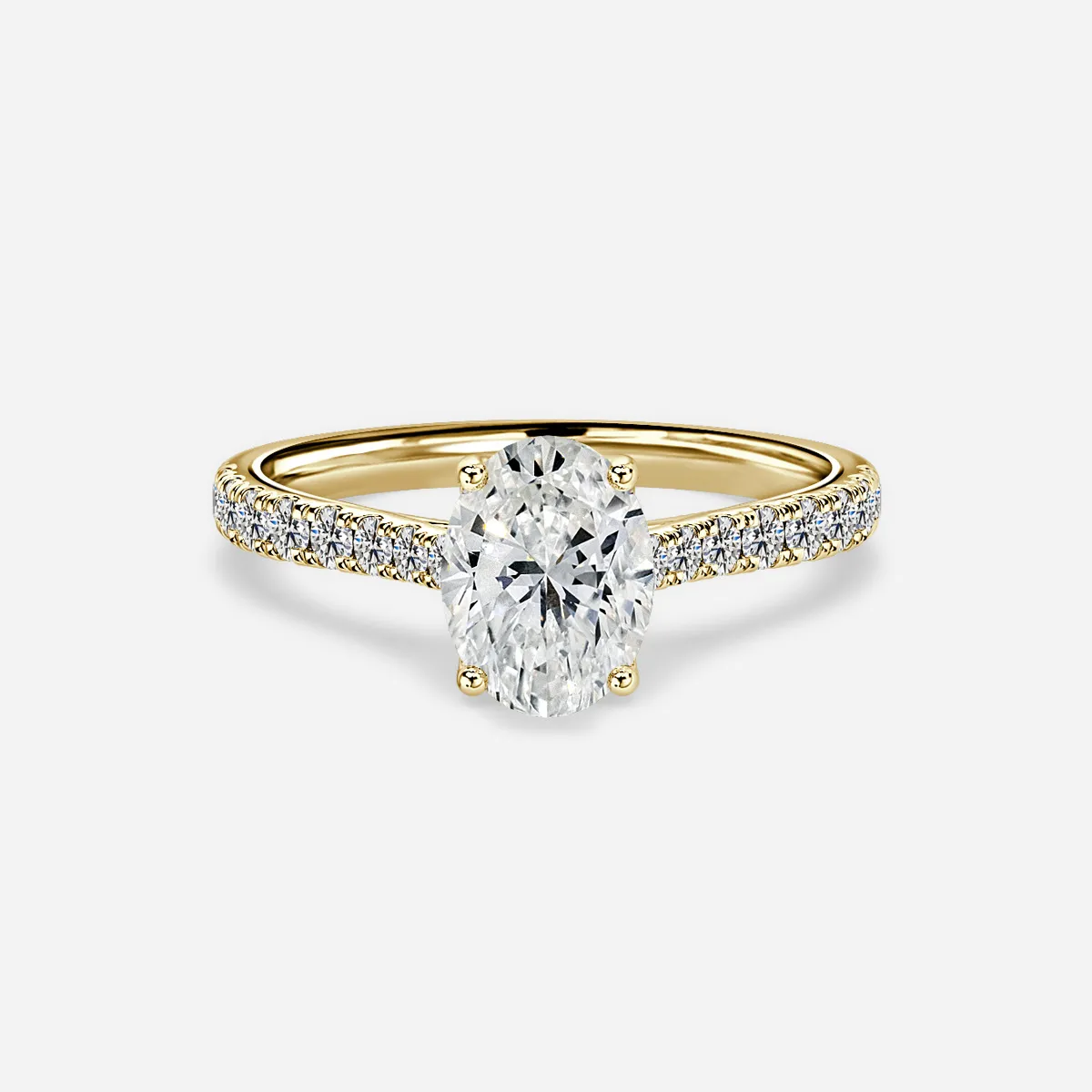 1.0 CT Oval Cut Moissanite Pave Bridal Ring Set