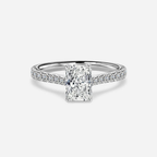 1.0 CT Radiant Cut Moissanite Pave Bridal Ring Set