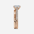 1.0 CT Oval Cut Moissanite Pave Bridal Ring Set