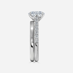 1.0 CT Oval Cut Moissanite Pave Bridal Ring Set