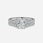1.0 CT Radiant Cut Moissanite Pave Bridal Ring Set