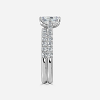 1.0 CT Radiant Cut Moissanite Pave Bridal Ring Set