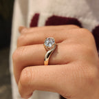 Solitaire Oval Cut Diamond Ring in East to West Setting