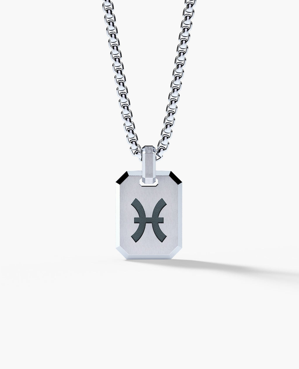 PISCES MINI ZODIAC Dog Tag Silver Pendant