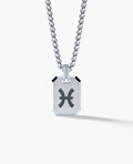 PISCES MINI ZODIAC Dog Tag Silver Pendant