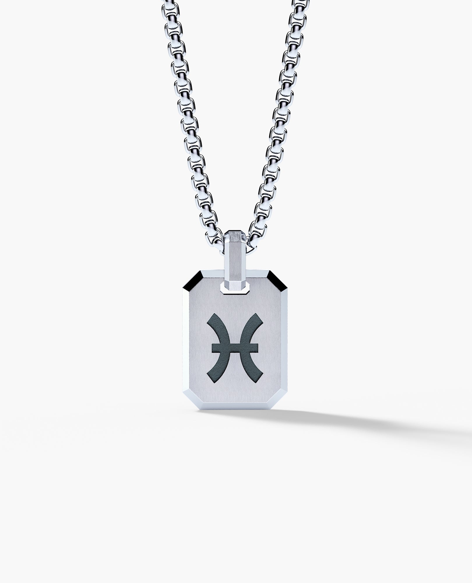 PISCES MINI ZODIAC Dog Tag Silver Pendant