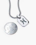 PISCES MINI ZODIAC Dog Tag Silver Pendant