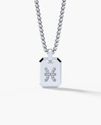PISCES MINI ZODIAC Dog Tag Gold Pendant with 0.25ct Diamonds
