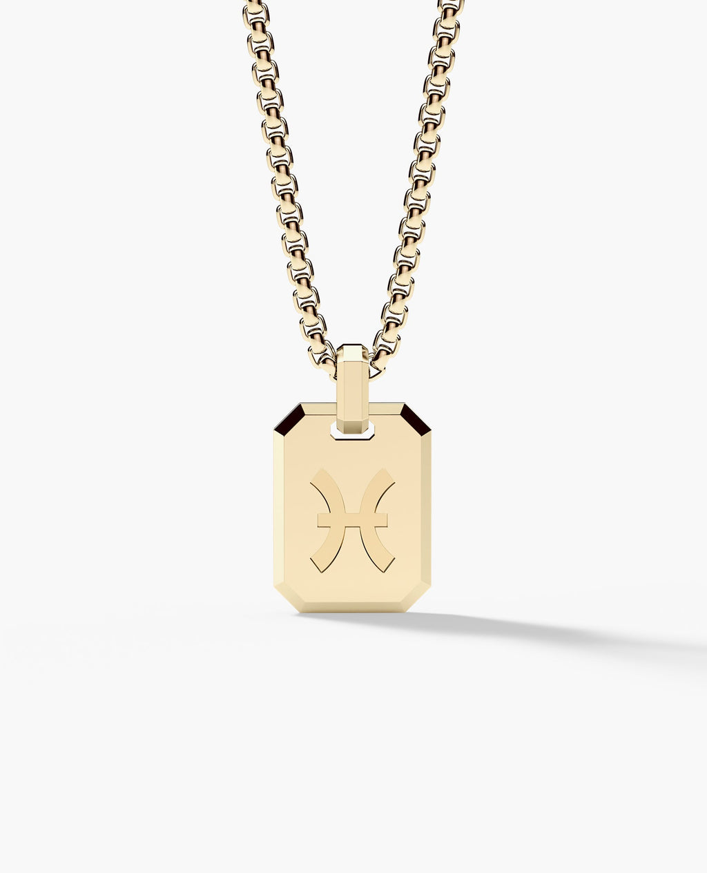 PISCES MINI ZODIAC Dog Tag Gold Pendant