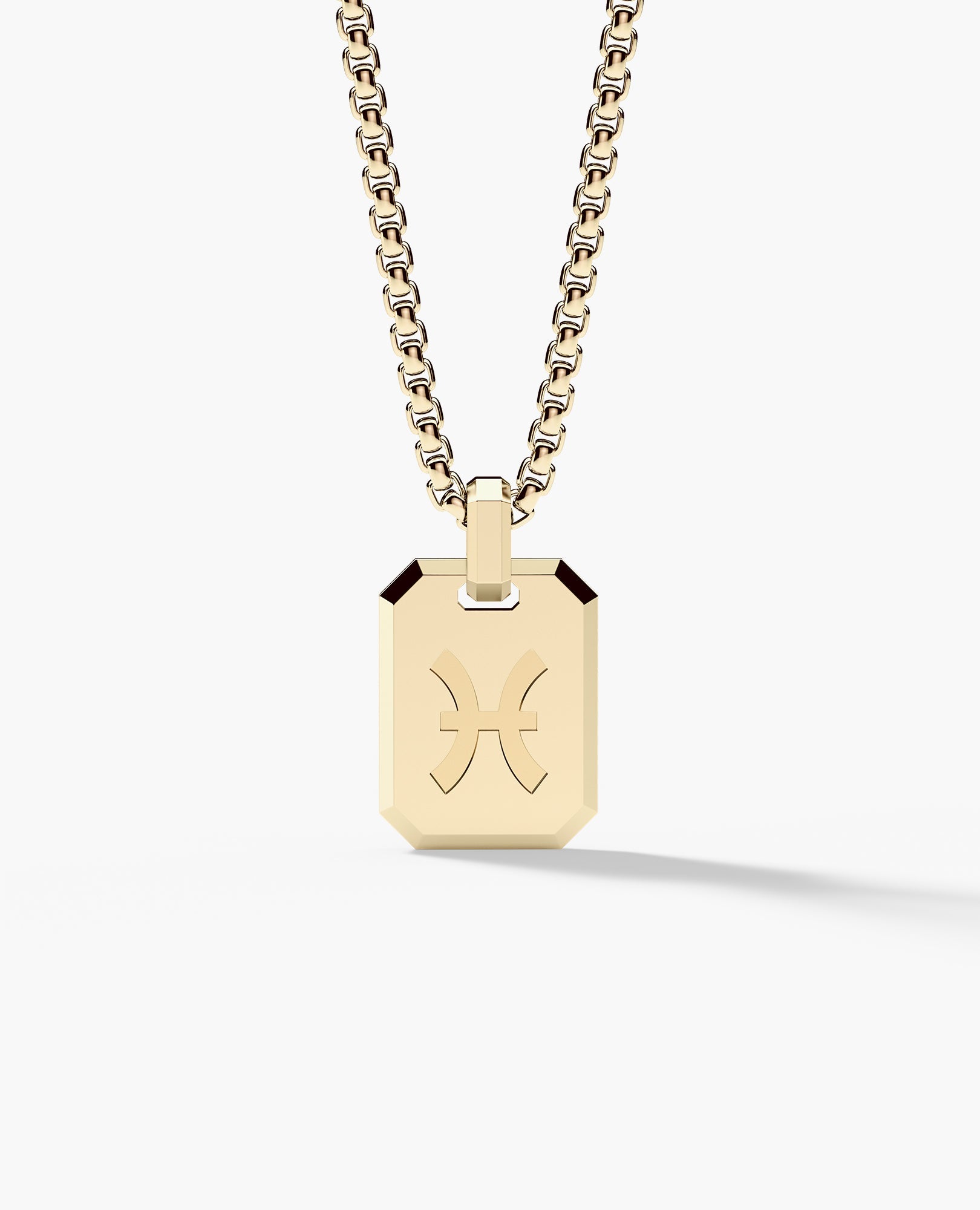 PISCES MINI ZODIAC Dog Tag Gold Pendant