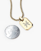 PISCES MINI ZODIAC Dog Tag Gold Pendant with 0.25ct Diamonds
