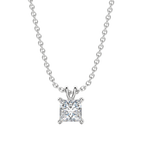 0.25-1.0ct Princess Cut Solitaire Moissanite Diamond Necklace