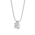 0.25-1.0ct Princess Cut Solitaire Moissanite Diamond Necklace