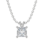0.25-1.0ct Princess Cut Moissanite Solitaire Necklace