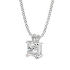 0.25-1.0ct Princess Cut Moissanite Solitaire Necklace