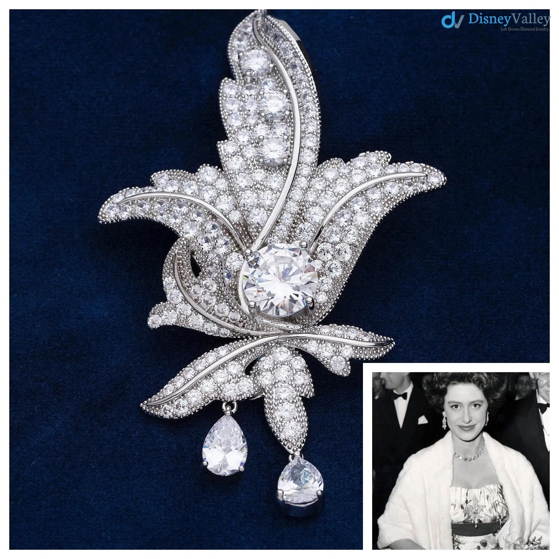 Princess Margaret’s Fleur-de-Lys Brooch Flora brooch,  antique brooch DisneyValley
