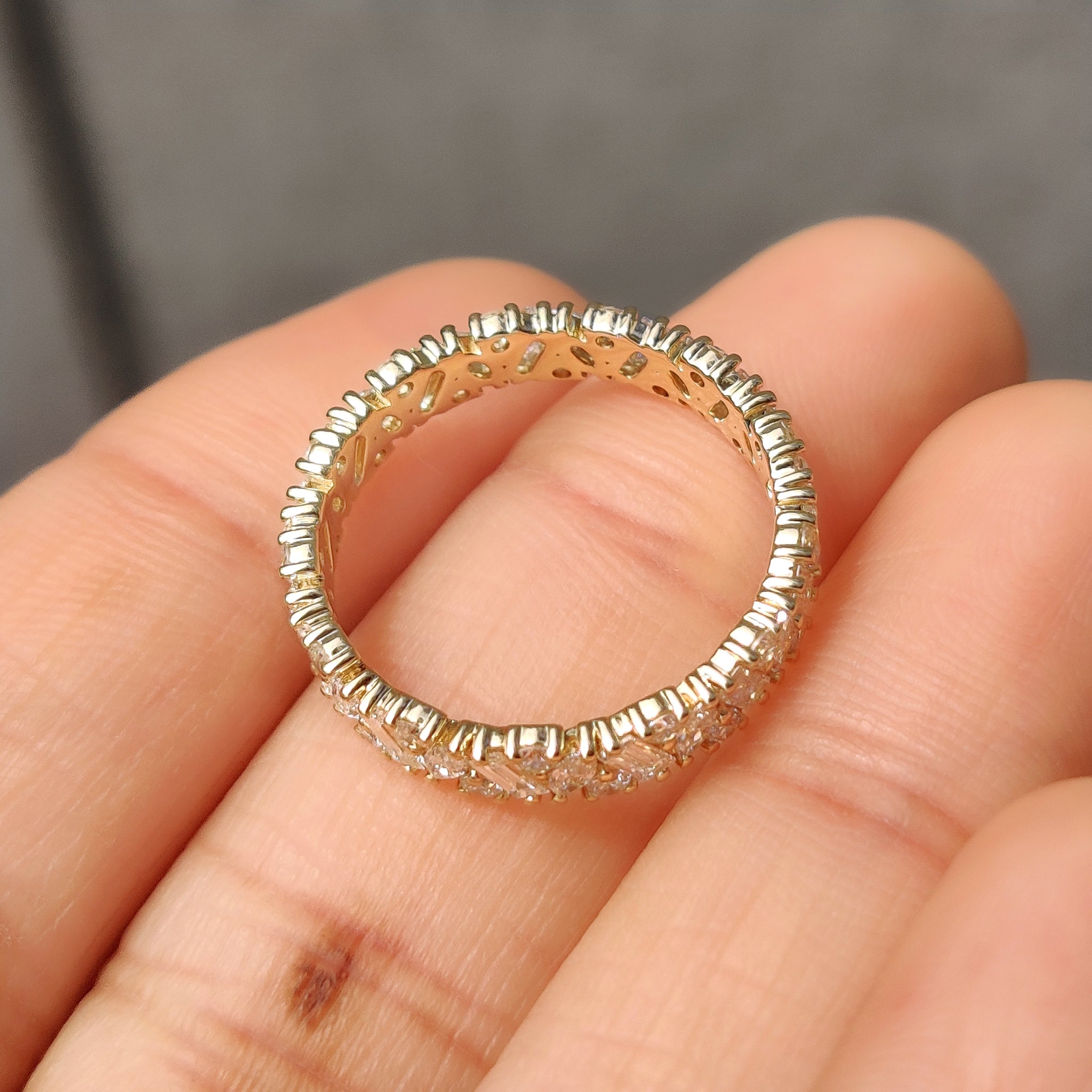 Marquise, Baguette and Round Diamond Full Eternity Band