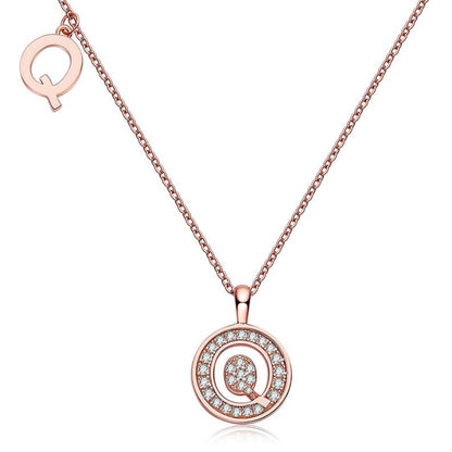 Personalized "Q" latter diamond necklace