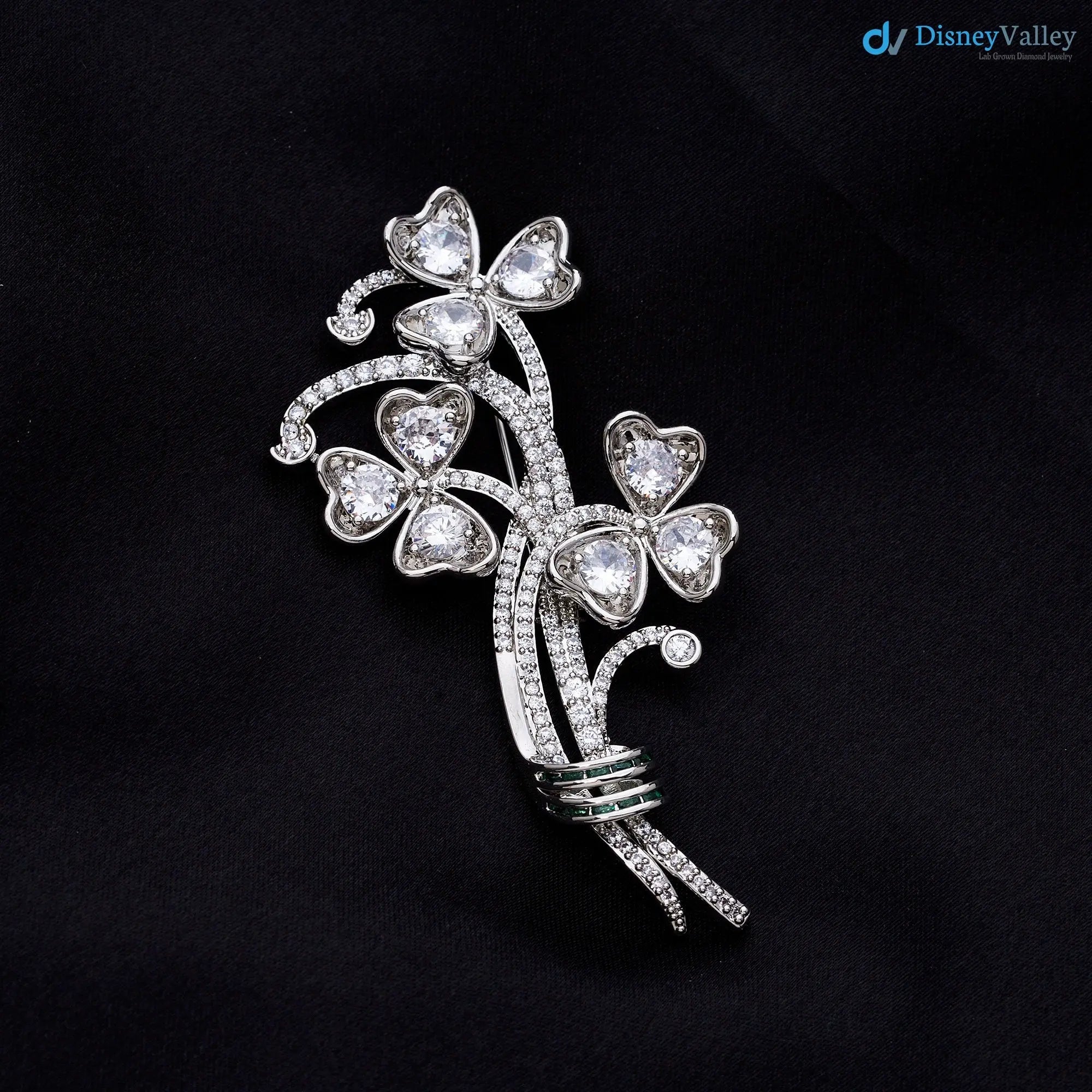 Queen Elizabeth’s Irish Shamrock Diamond Jubilee National Emblem Brooch DisneyValley