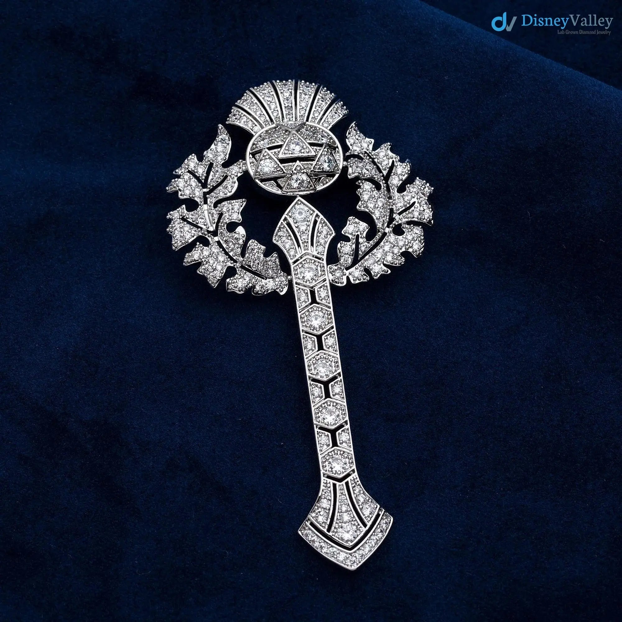 Queen Mary’s FULL SIZE Scottish Thistle Brooch Floral Basket Brooch DisneyValley Main image