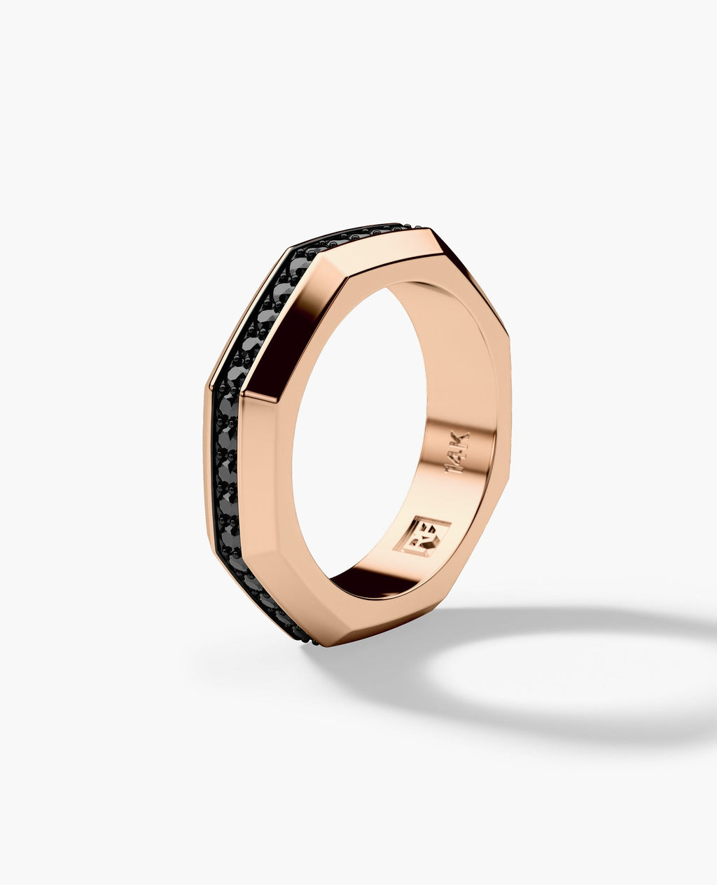 LINCOLN Gold Ring with 0.80ct Black Diamonds