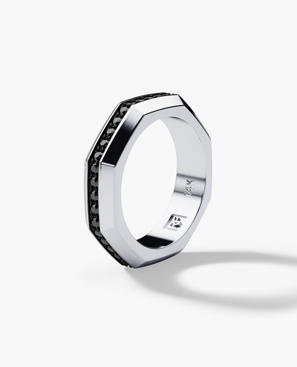 LINCOLN Gold Ring with 0.80ct Black Diamonds
