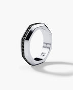 LINCOLN Gold Ring with 0.80ct Black Diamonds