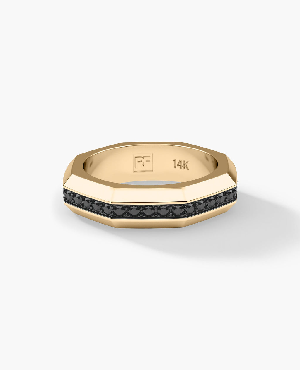 LINCOLN Gold Ring with 0.80ct Black Diamonds